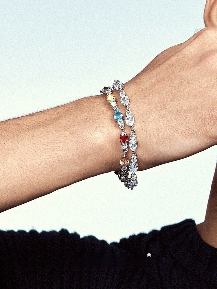 Galaxy-Inspired Color Stone Tennis Bracelet