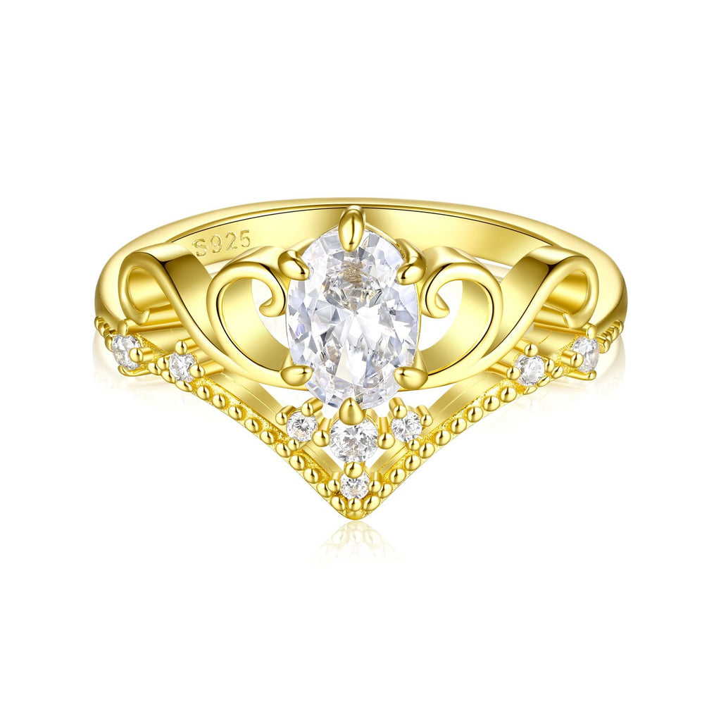 S925 Sterling Silver Crown Ring