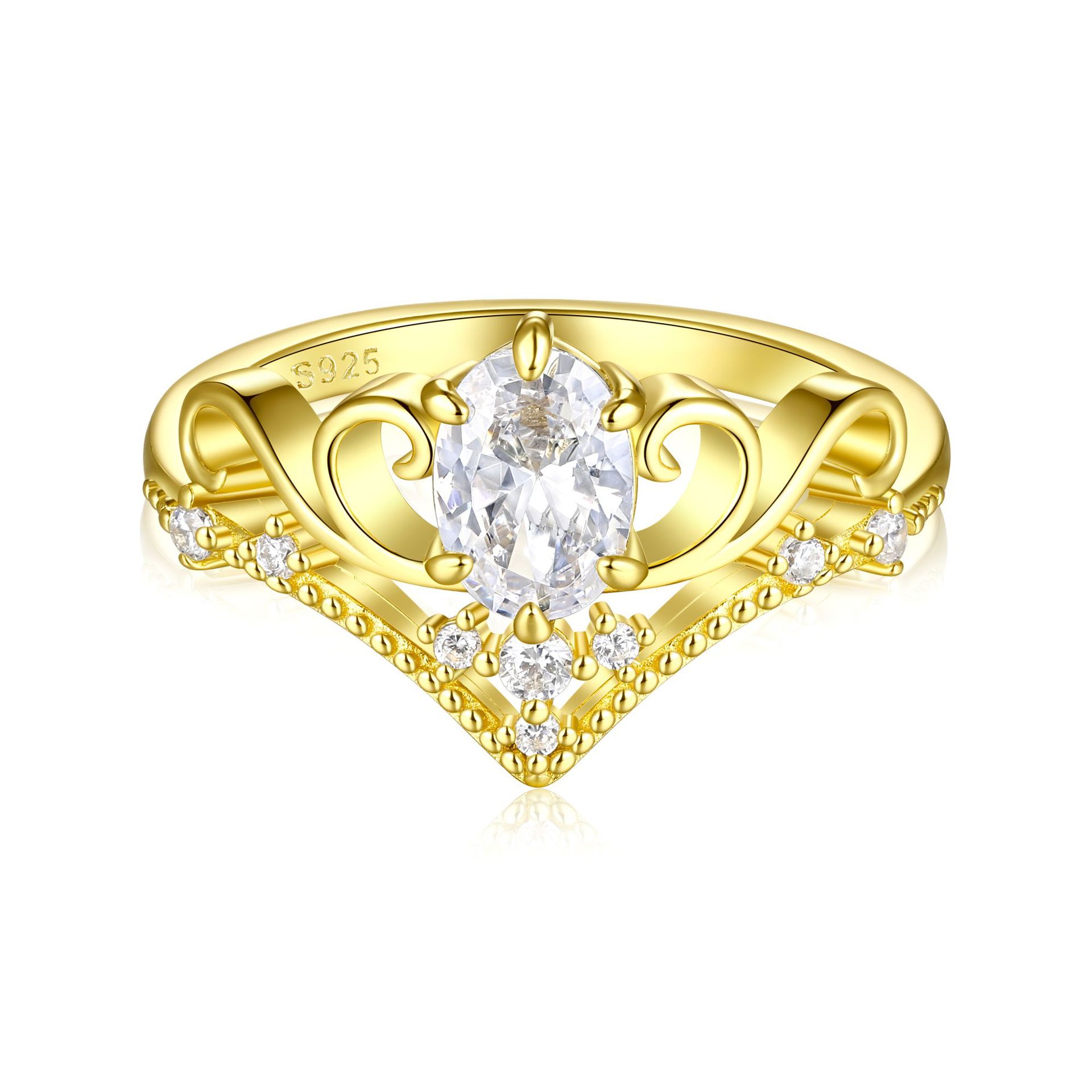 S925 Sterling Silver Crown Ring