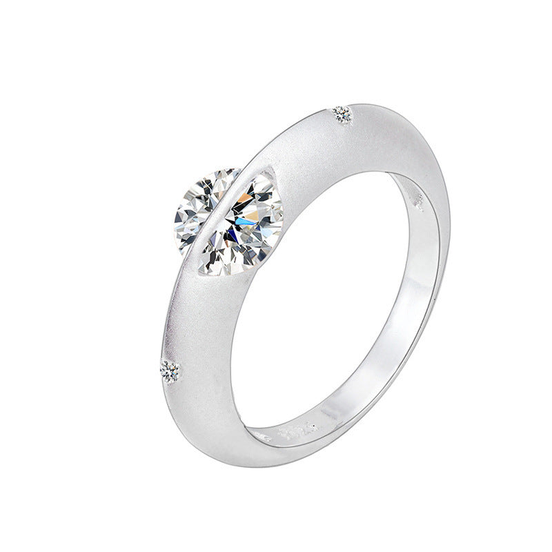 S925 Sterling Silver Planet Ring with CZ Stones