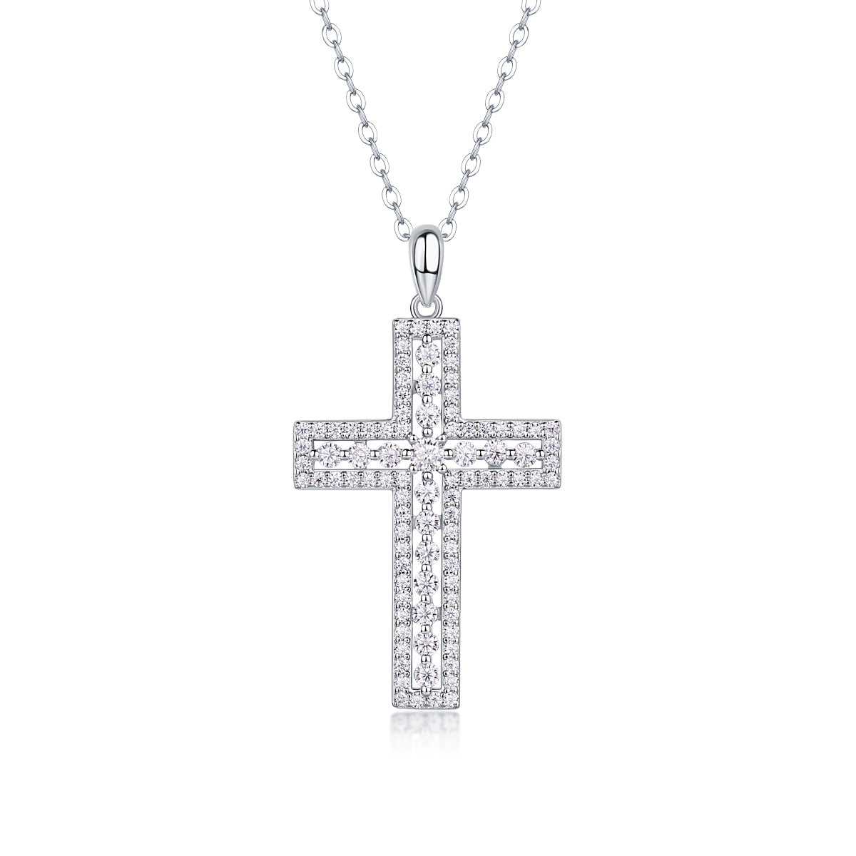 The Shelter | Moissanite Cross Pendant in S925 Sterling Silver
