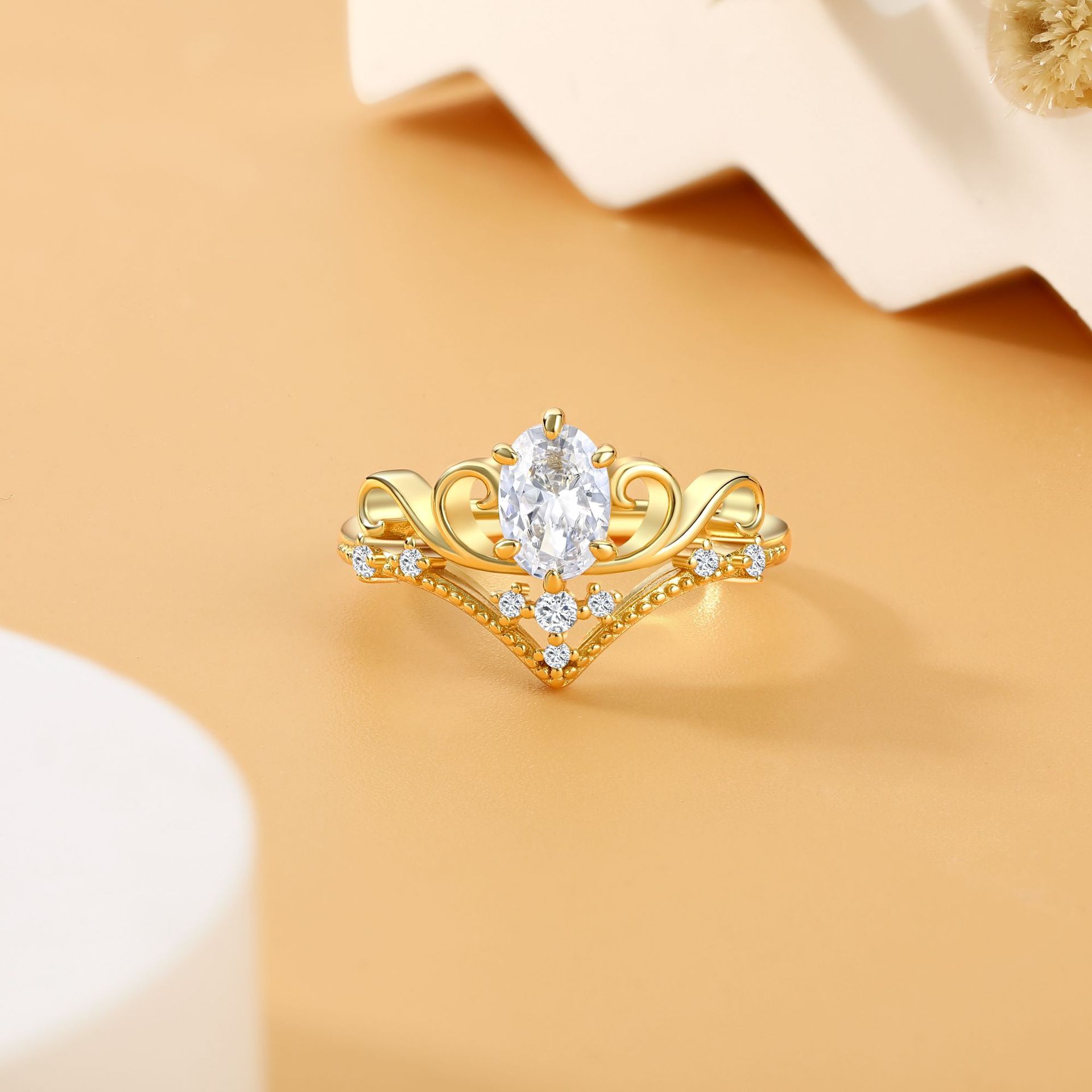 S925 Sterling Silver Crown Ring