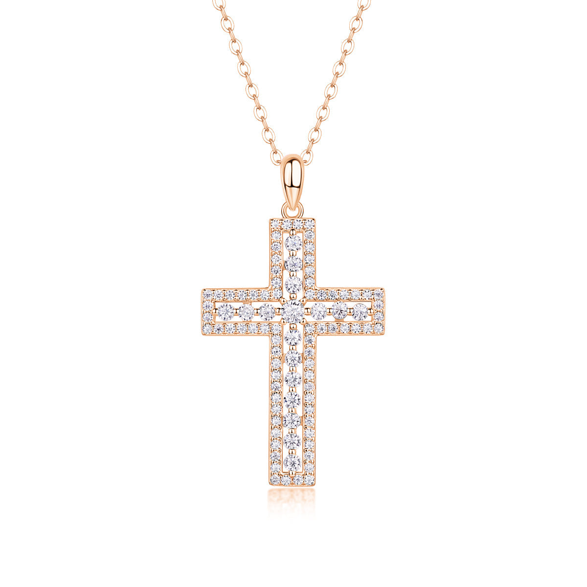 The Shelter | Moissanite Cross Pendant in S925 Sterling Silver