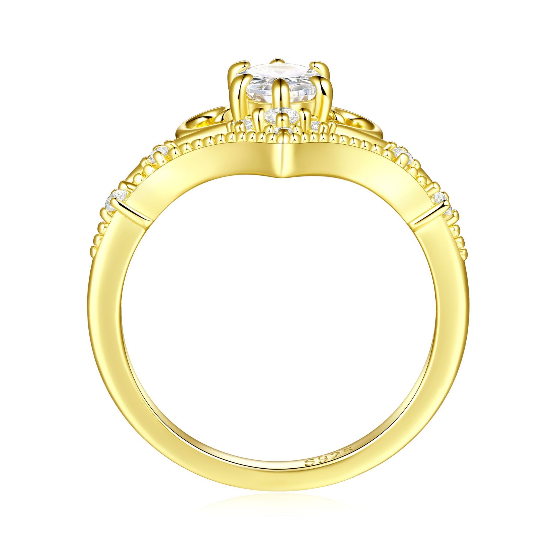 S925 Sterling Silver Crown Ring