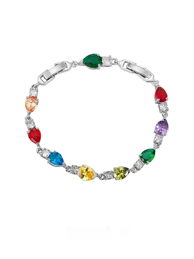 Galaxy-Inspired Color Stone Tennis Bracelet