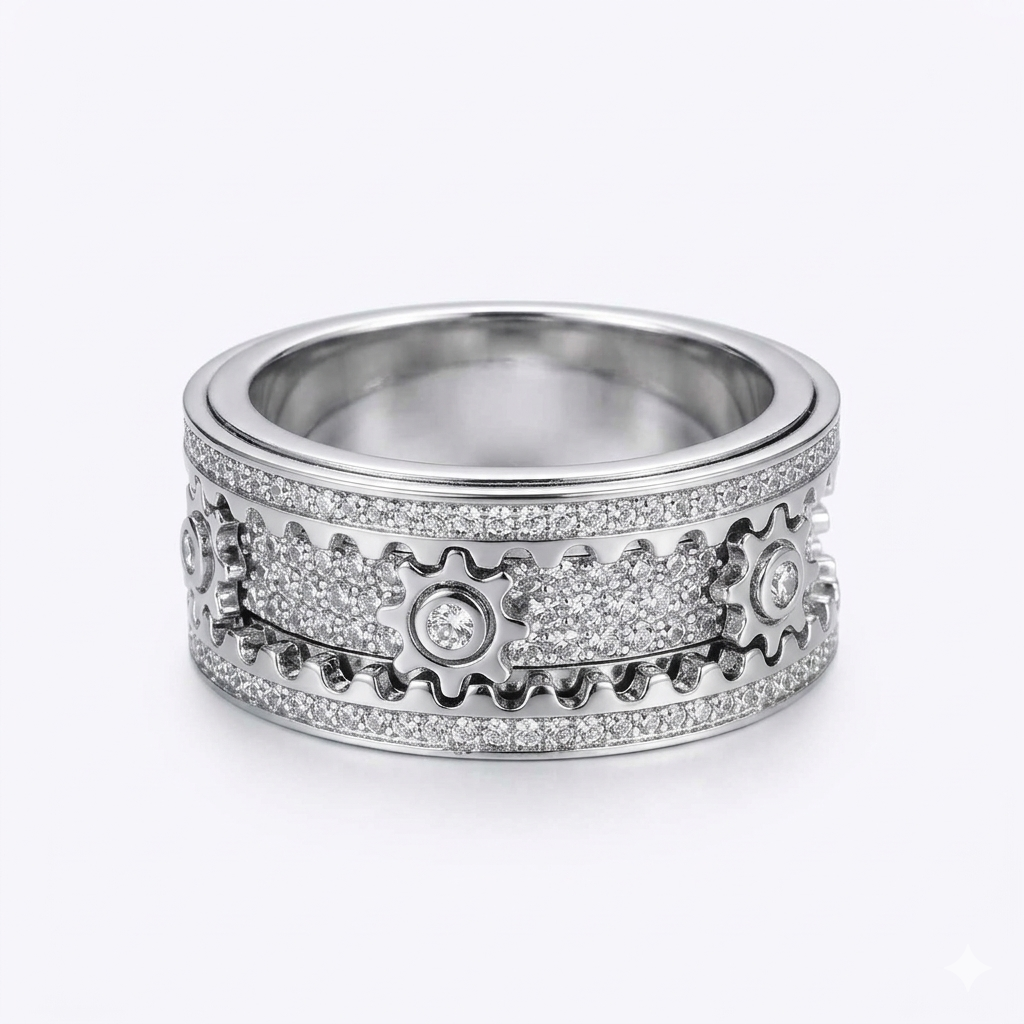 Premium S925 Gear Spinner Ring