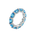 Aquamarine Blue Eternity Band in S925 Sterling Silver