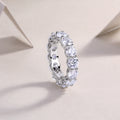 S925 Sterling Silver Full Moissanite Invisible Ring, Platinum Plated
