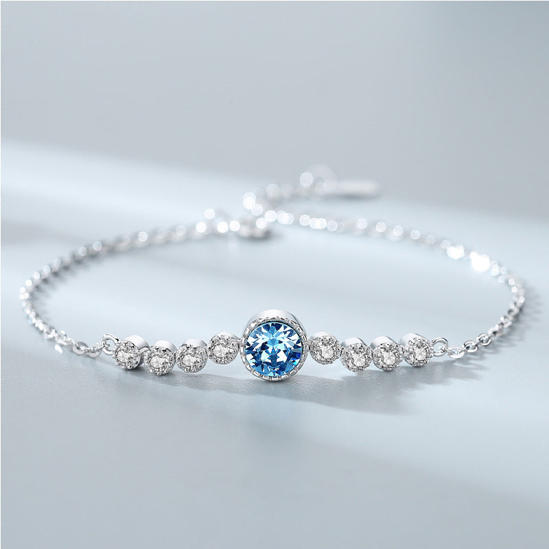"Ocean Heart" Blue Crystal Bracelet