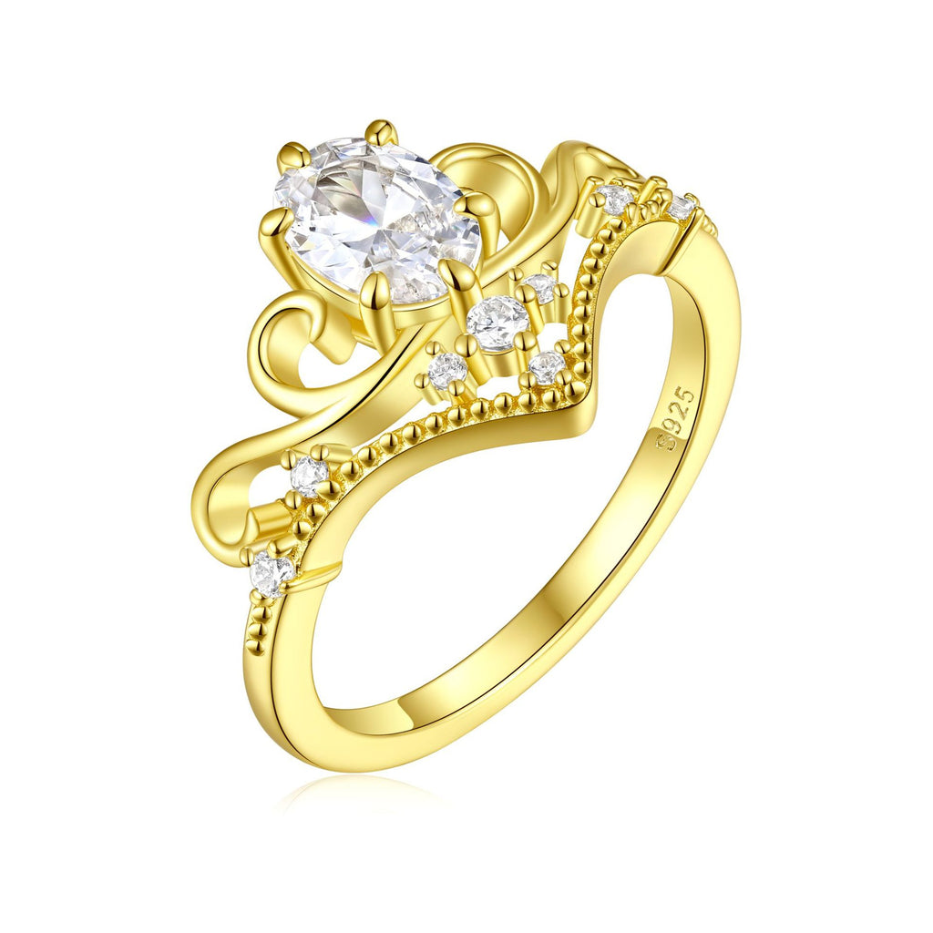 S925 Sterling Silver Crown Ring