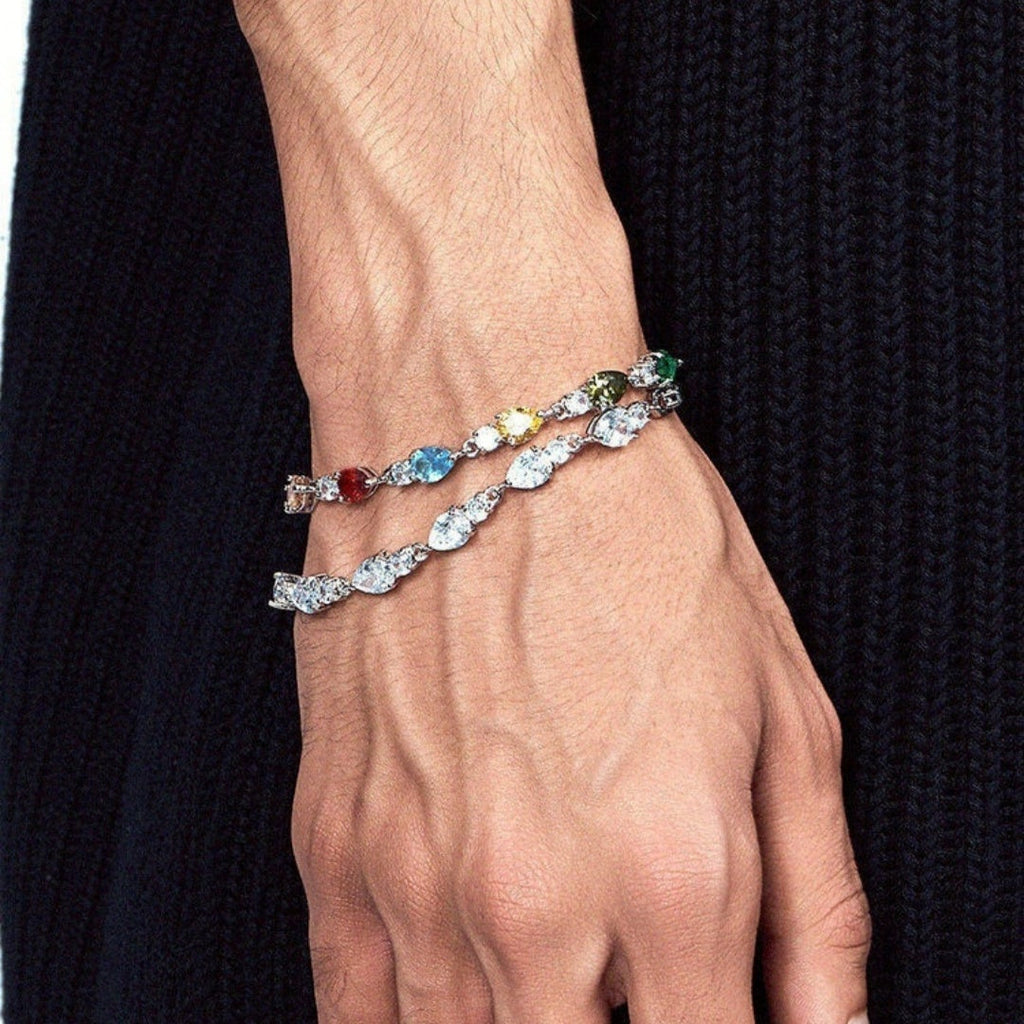 Galaxy-Inspired Color Stone Tennis Bracelet